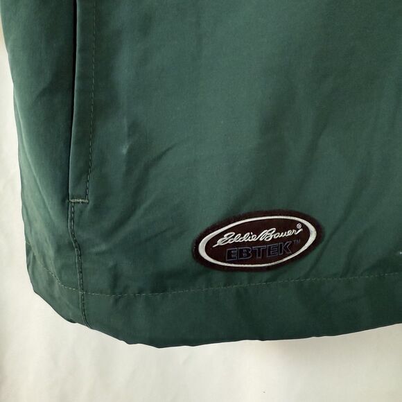 Eddie Bauer EBTEK Jacket Men's Medium Green Gore-Tex Full Zip Snap Packable Hood - Picture 4 of 14